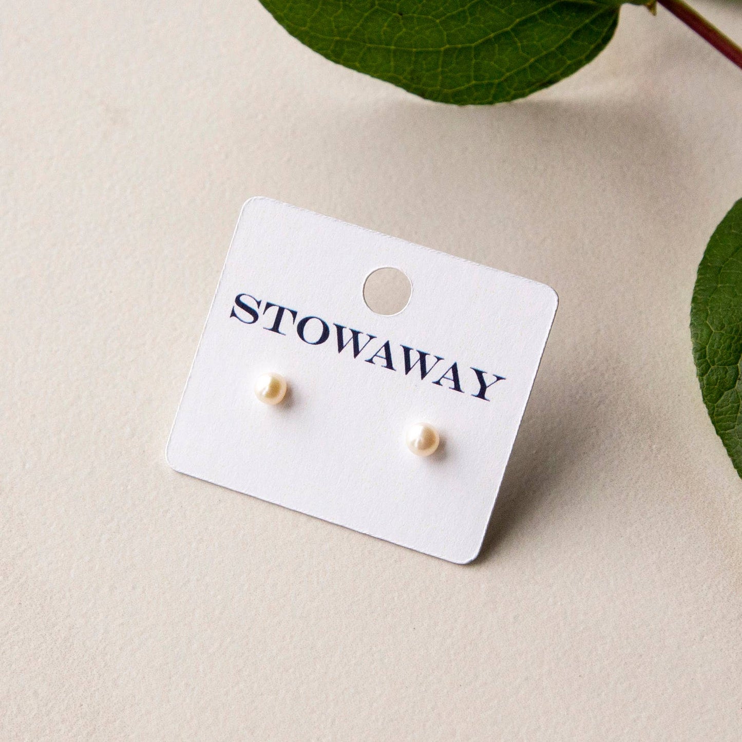 Small Pearl Stud Earrings • Sterling Silver