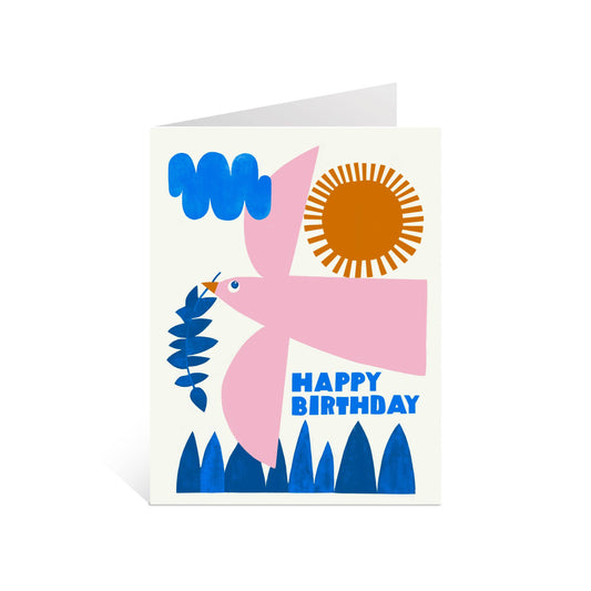 Lisa Congdon • Happy Birthday Pink Bird Greeting Card