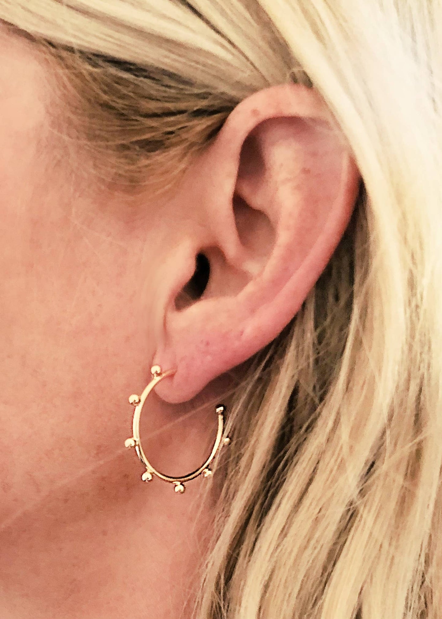 Anisa Dotted Hoop Earring • 14K Gold Fill • Small