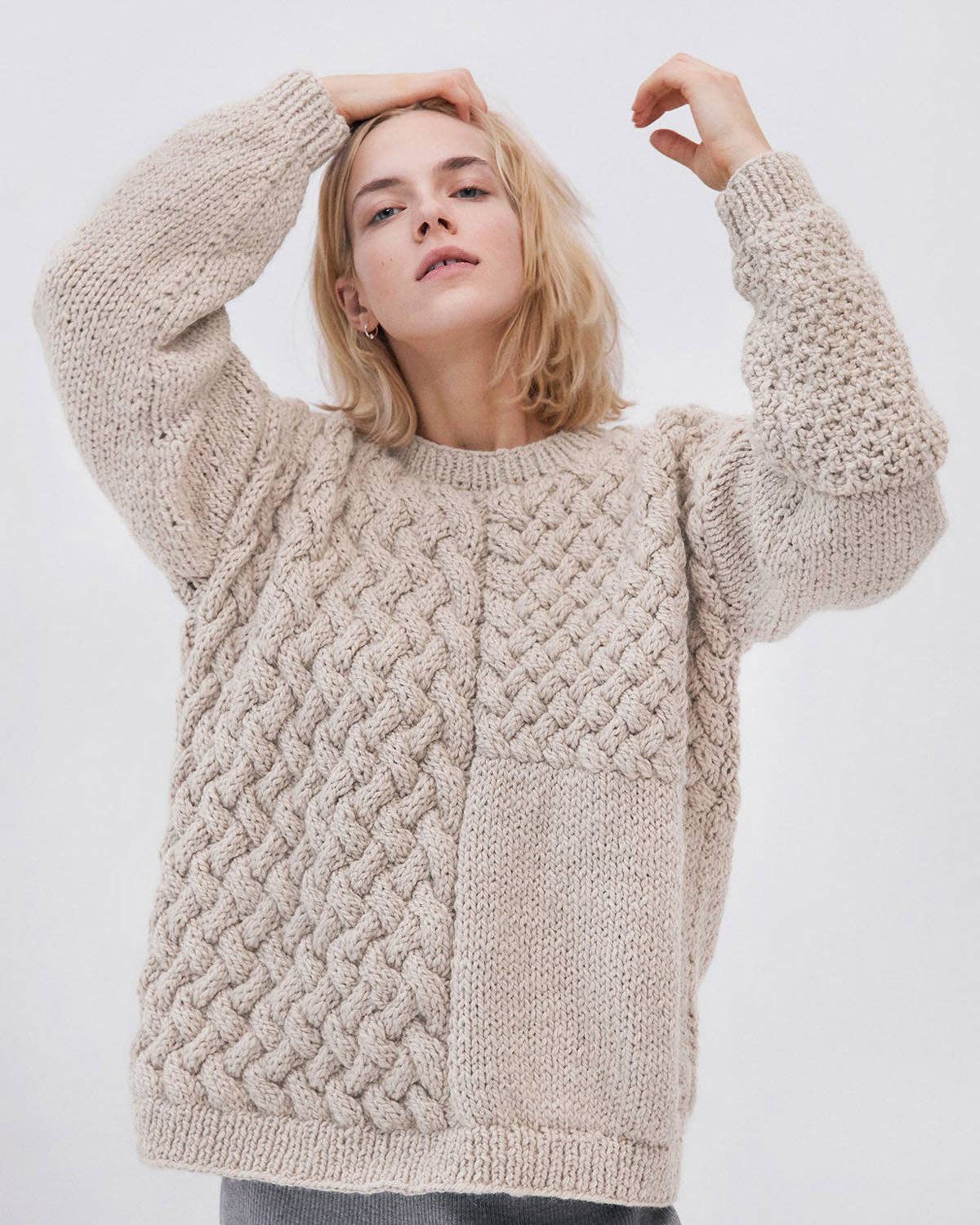 The Knotty Ones • Alpaca Wool Heartbreaker Sweater • Beige