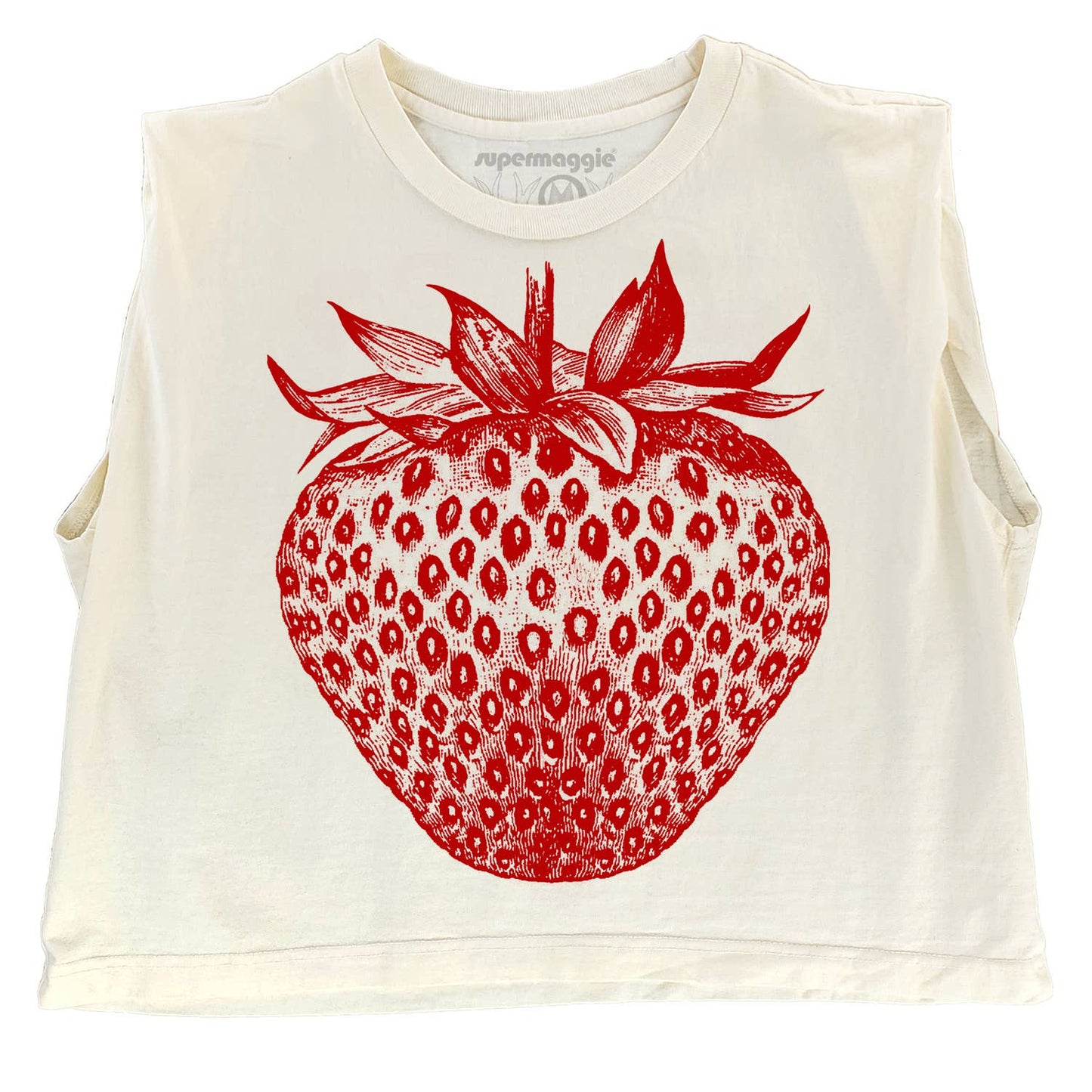 Super Maggie • Heavyweight Muscle Tee • Strawberry • Off White