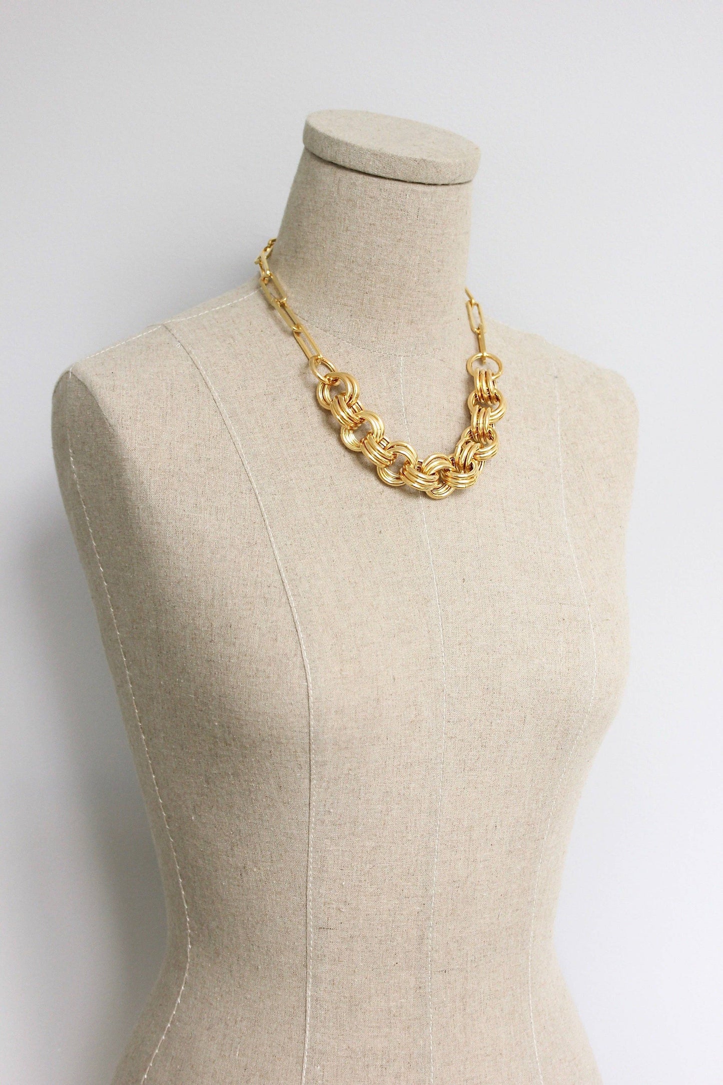 David Aubrey • Statement Chain Necklace • Matte Gold
