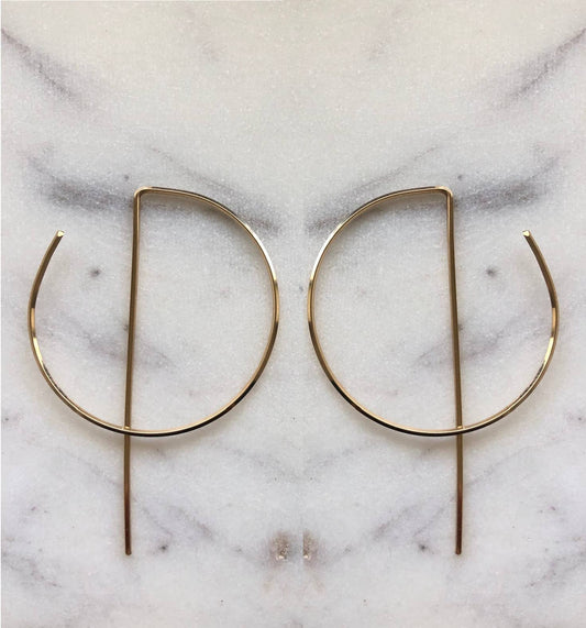 Raegan Hoop Threader Earrings 14K Gold Fill