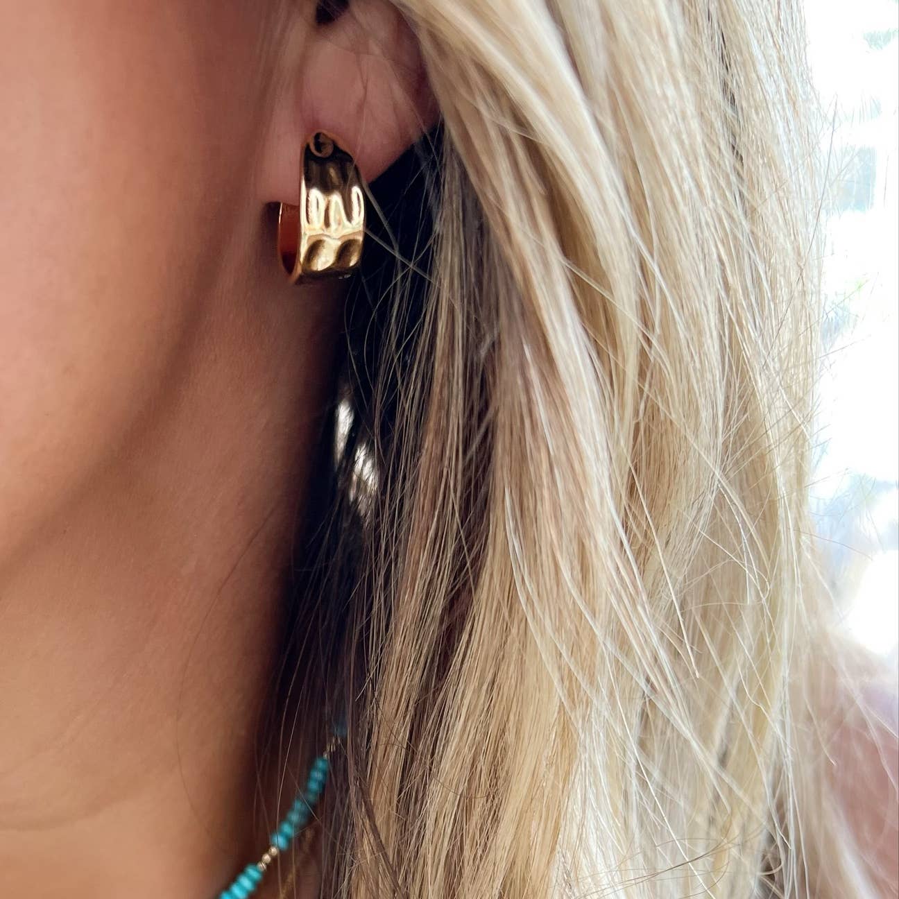 London Hammered Hoop Earrings • Gold Filled