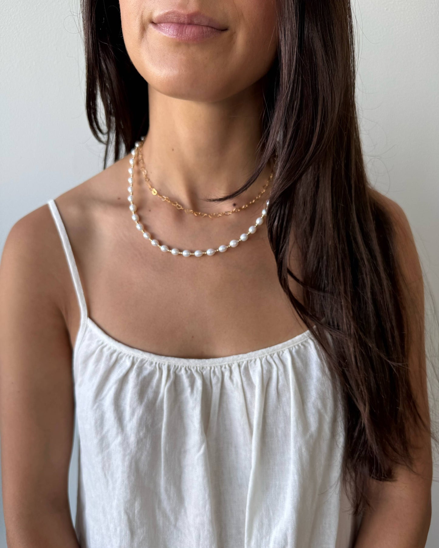 Taylor Freshwater Pearl Beaded Necklace • 14K Gold Filled