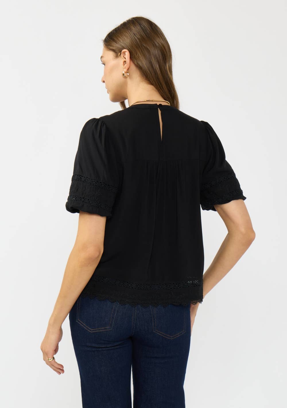 Detailed Puff Sleeve Blouse • Black