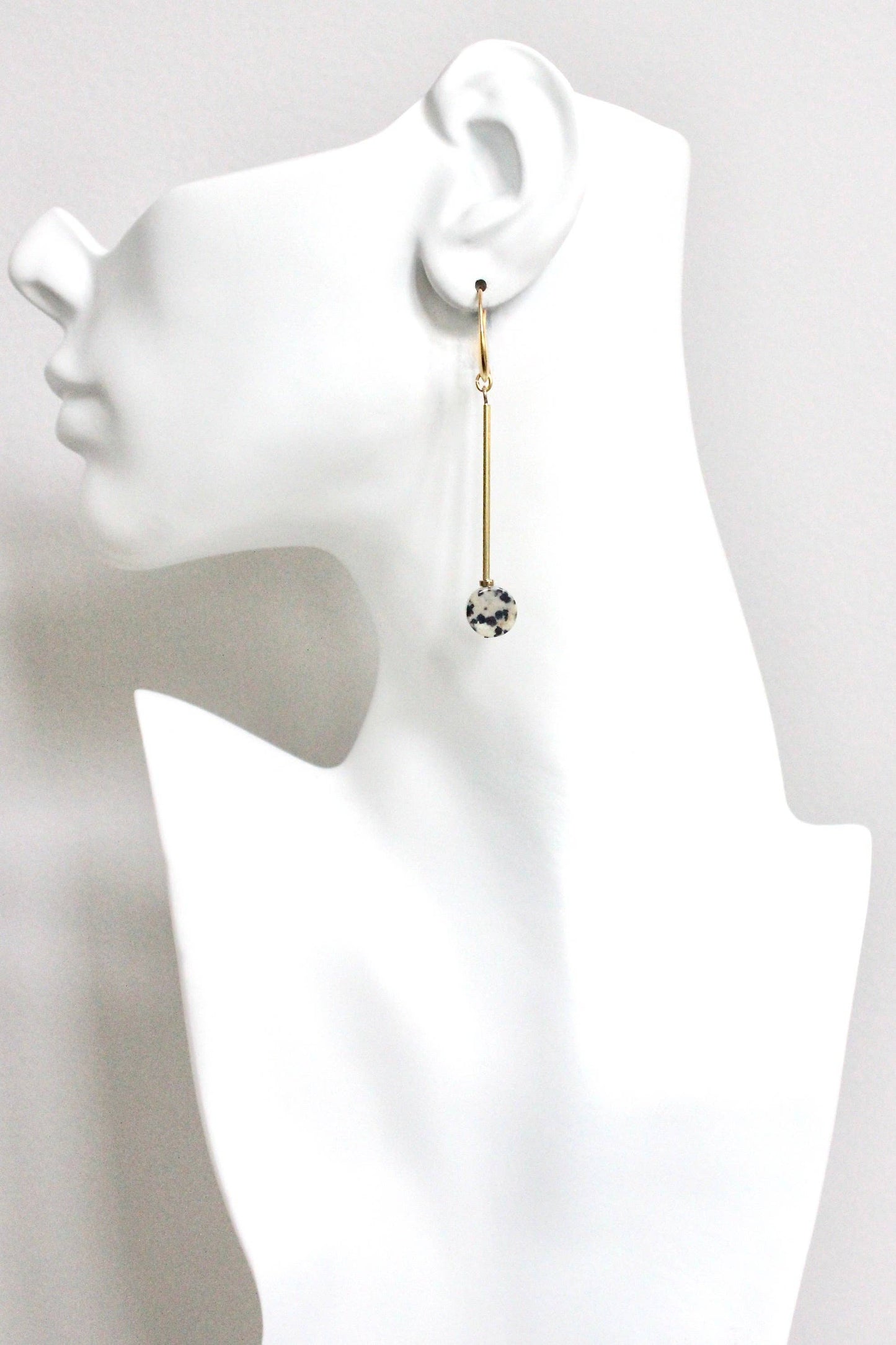David Aubrey • Dangle Earrings • Dalmatian Jasper Brass