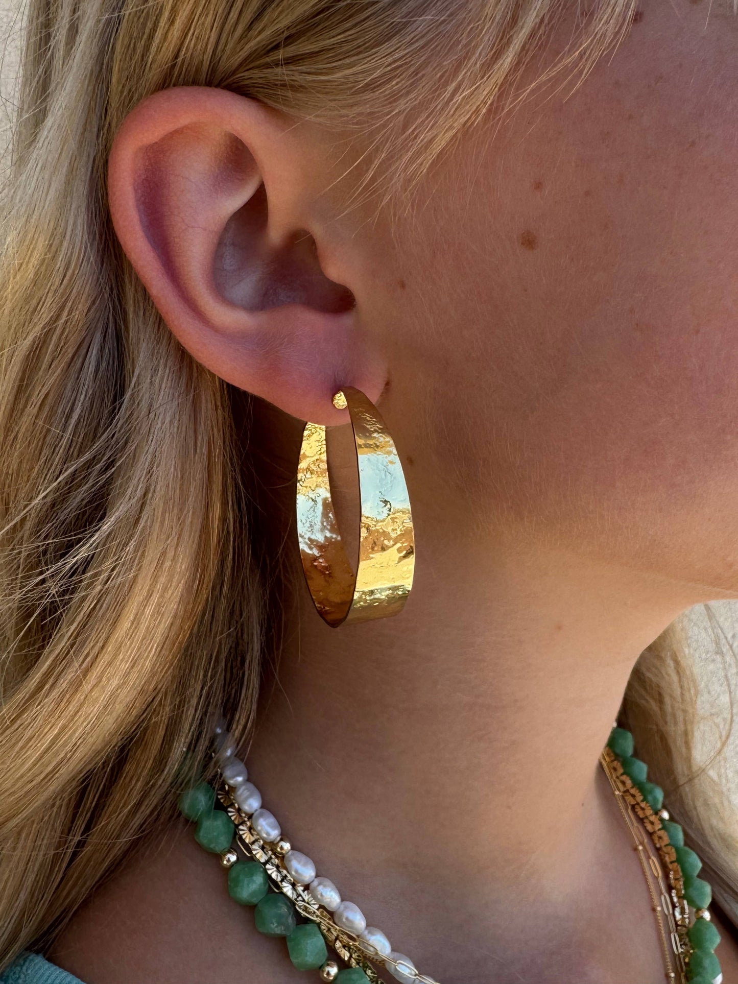 Jessica Matrasko • Linden Textured Hoop Earrings• 14K Gold Filled