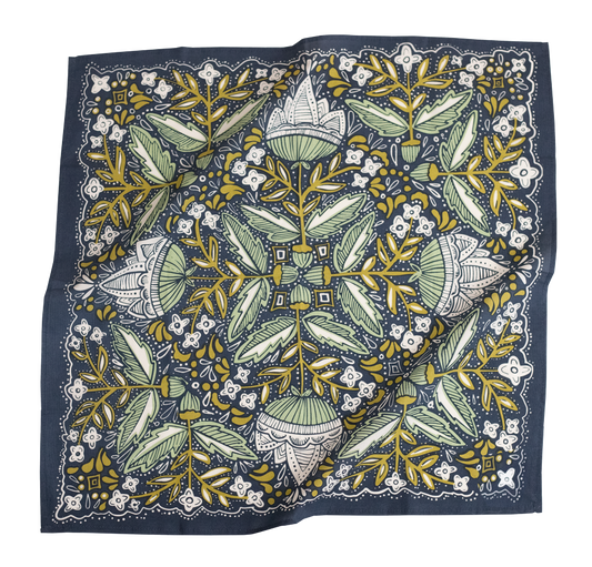 Cotton Bandana No. 017 Amelia Navy Blue