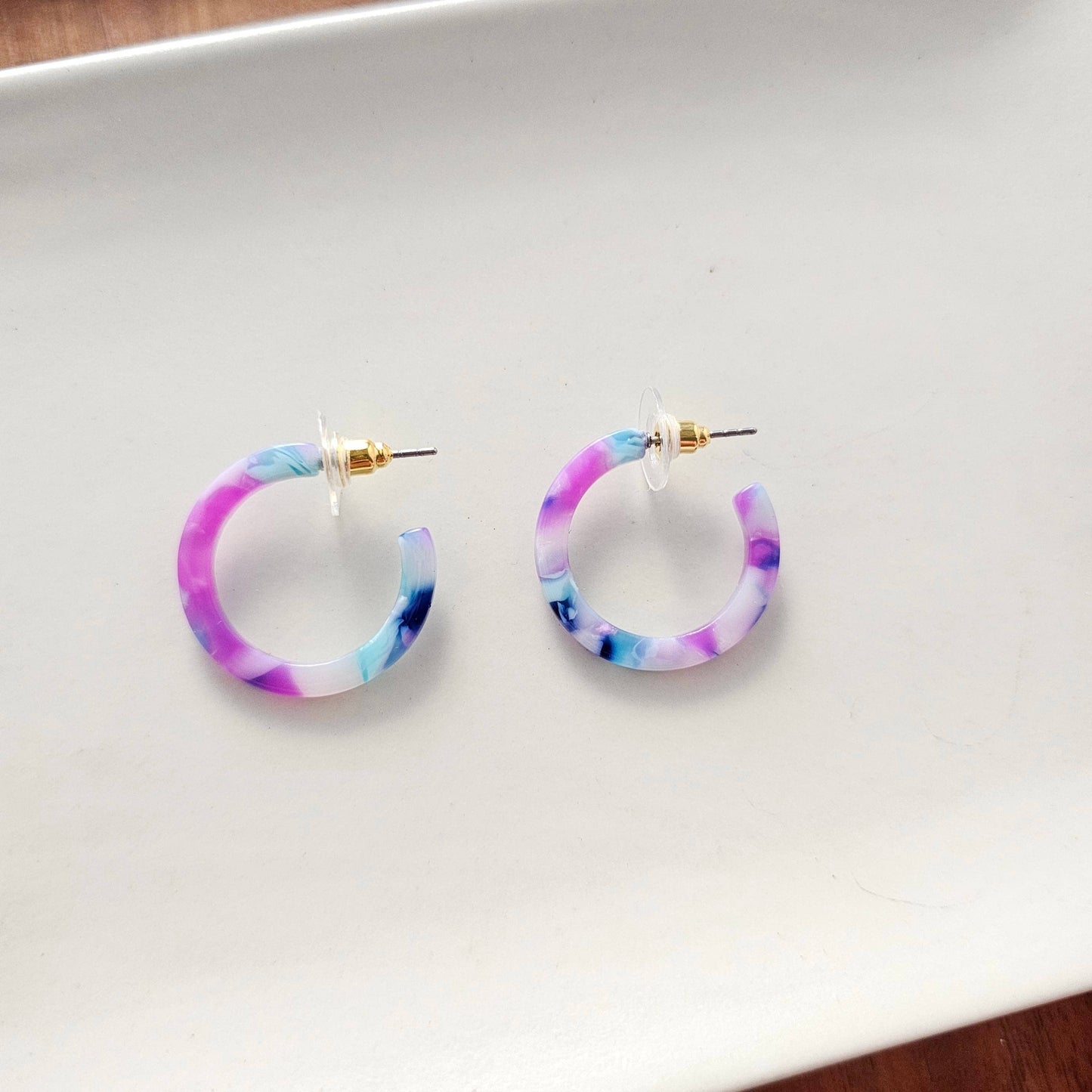 Cam Mini Hoops • Purple Party