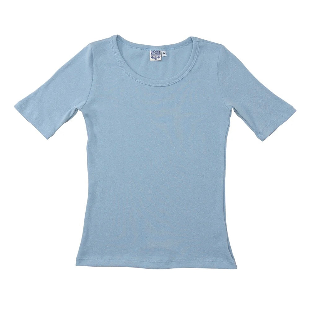 Jungmaven • Paseo Short Sleeve Fit Hemp Tee Shirt • Rain Washed Light Blue