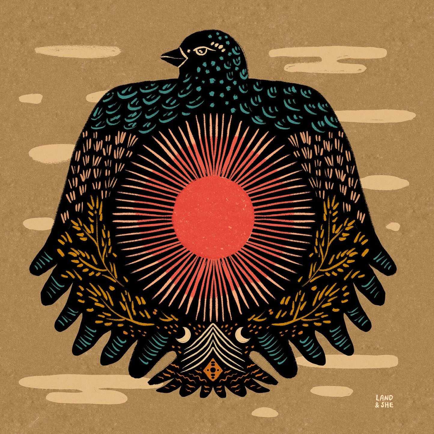 Land & She • Light The Fire • Art Print 8x8