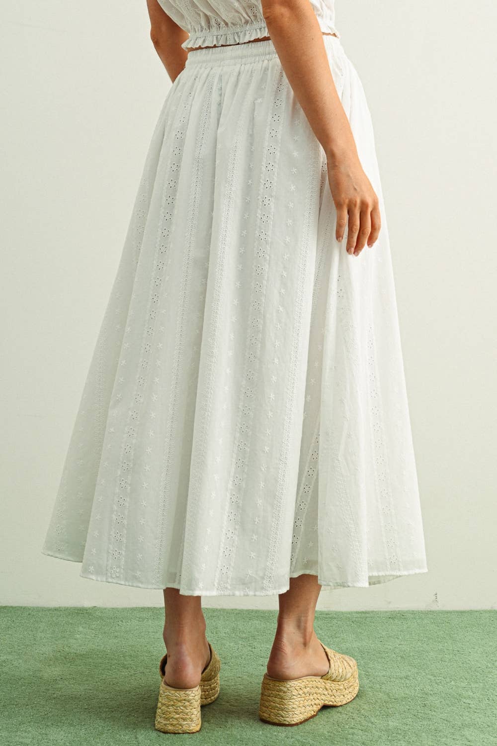 Cotton Eyelet Skirt • Ivory