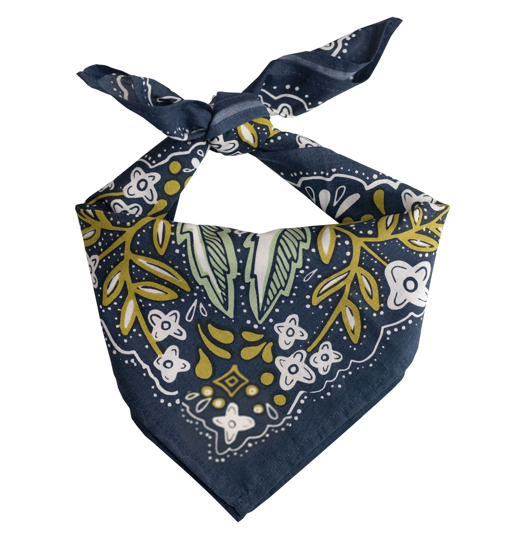 Cotton Bandana No. 017 Amelia Navy Blue