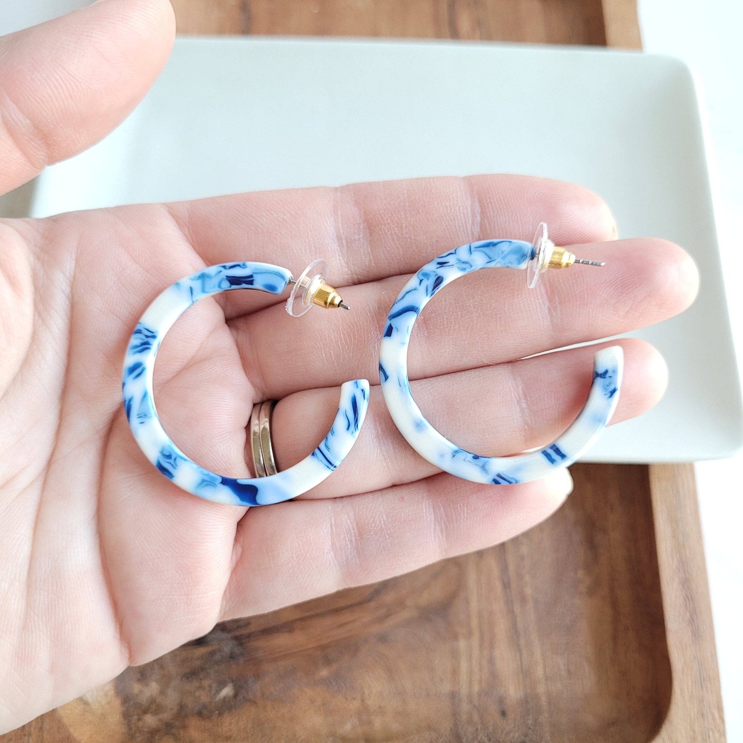 Camy Hoops • Greek Goddess Blue