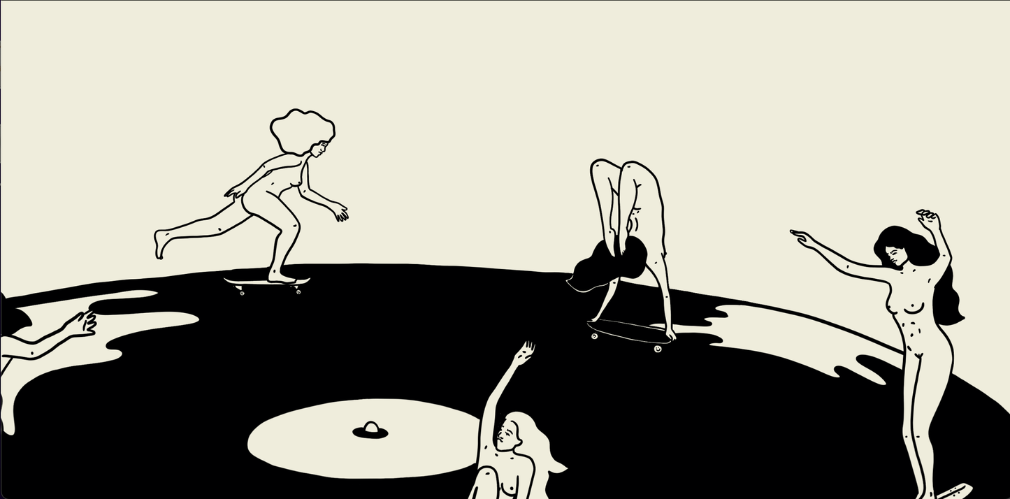 Skate Session on Vinyl Record • Art Print 11x14