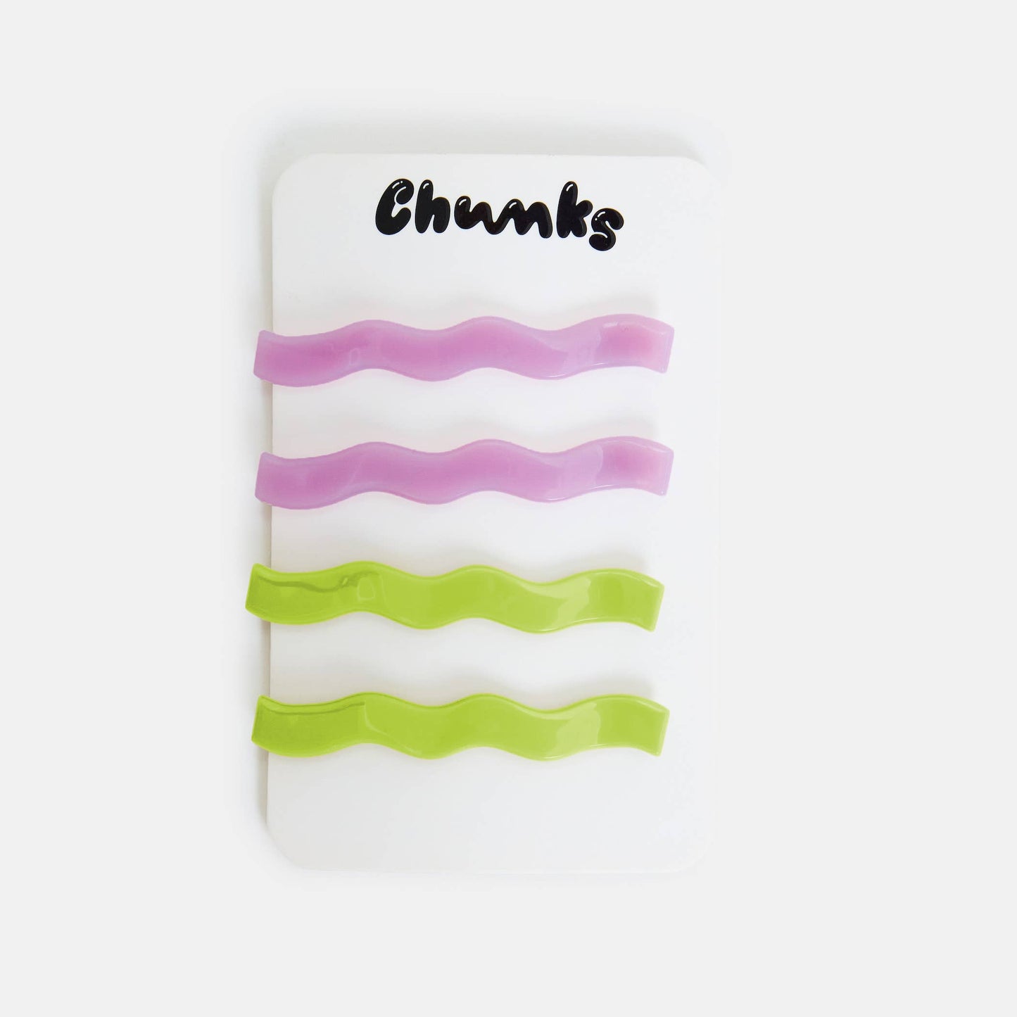 Chunks • Wavy Slide Barretts • Lilac + Lime