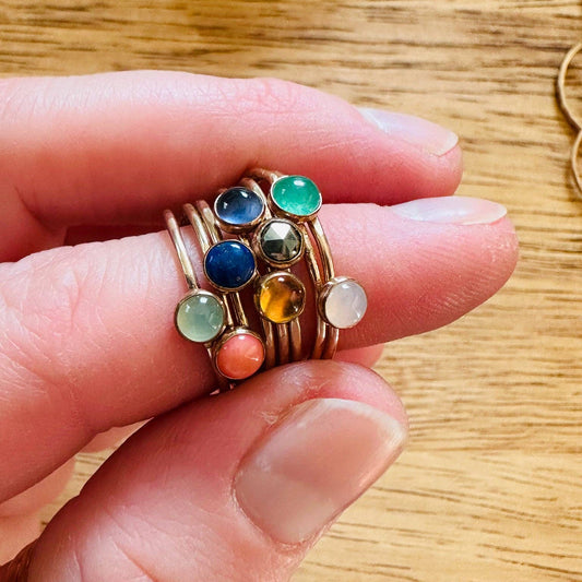 Gemstone Stacker Rings • 14k Gold Fill