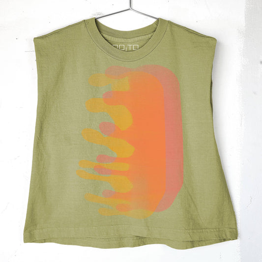 Heavyweight Muscle Tee • Blob • Off Green