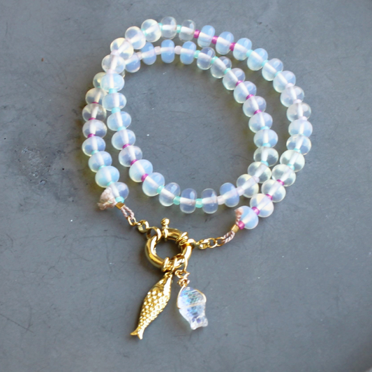 The Silver Wren • Mirage Stone Candy Fish Necklace