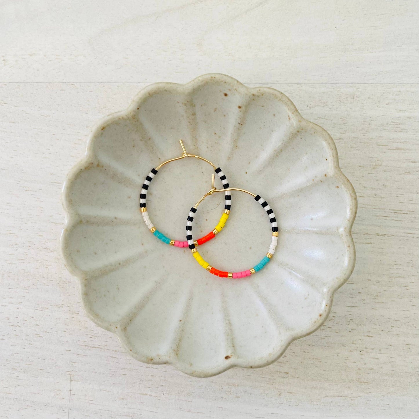 California Dreamin Beaded Hoop Earrings • Choose Size