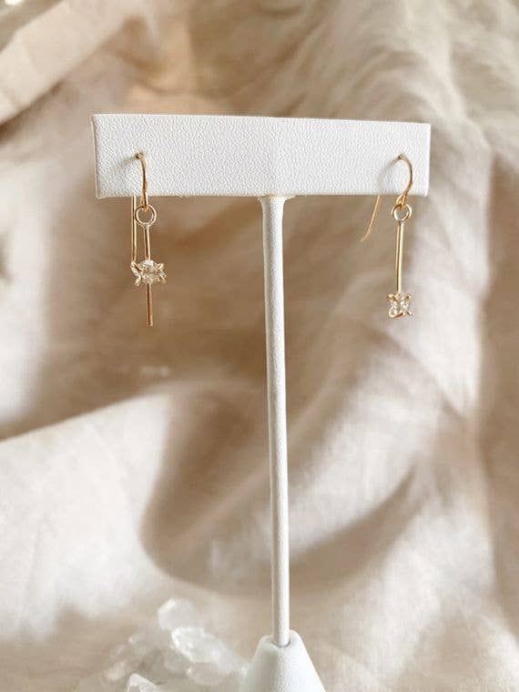 Herkimer Drop Earrings • 14K Gold Fill