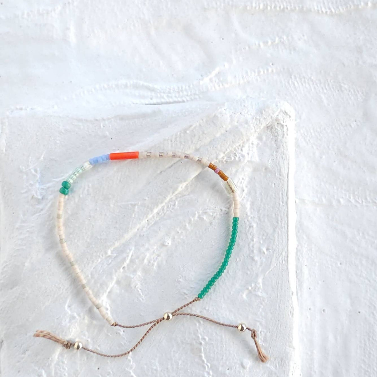 Adjustable Beaded Bracelet No. 157 • MultiColored