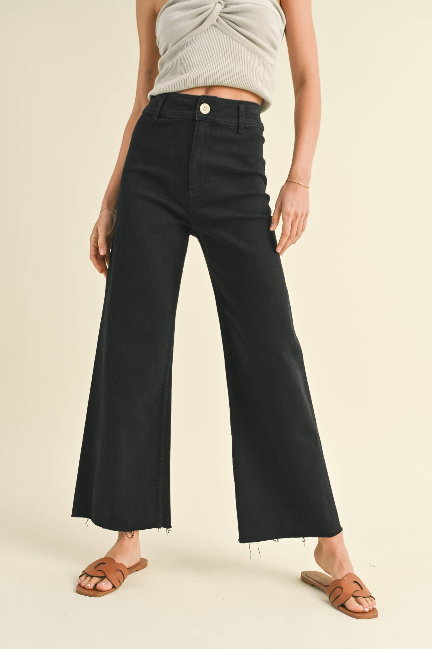 Wide Leg Colored Denim • Black