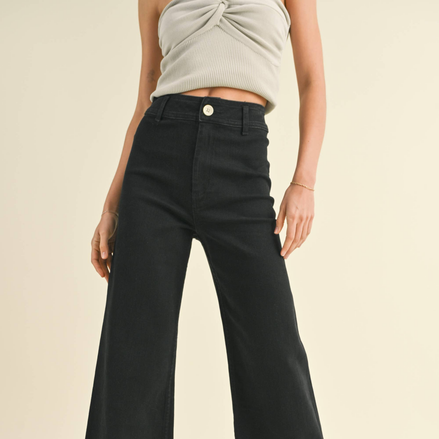 Wide Leg Colored Denim • Black