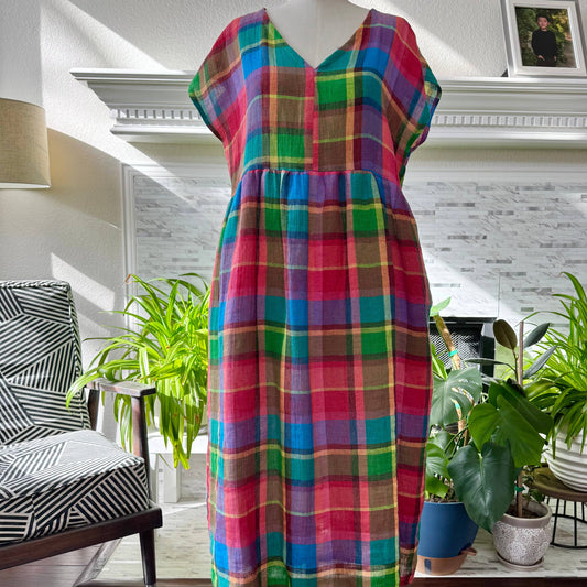 Joolee • Neon Multi Linen Dress