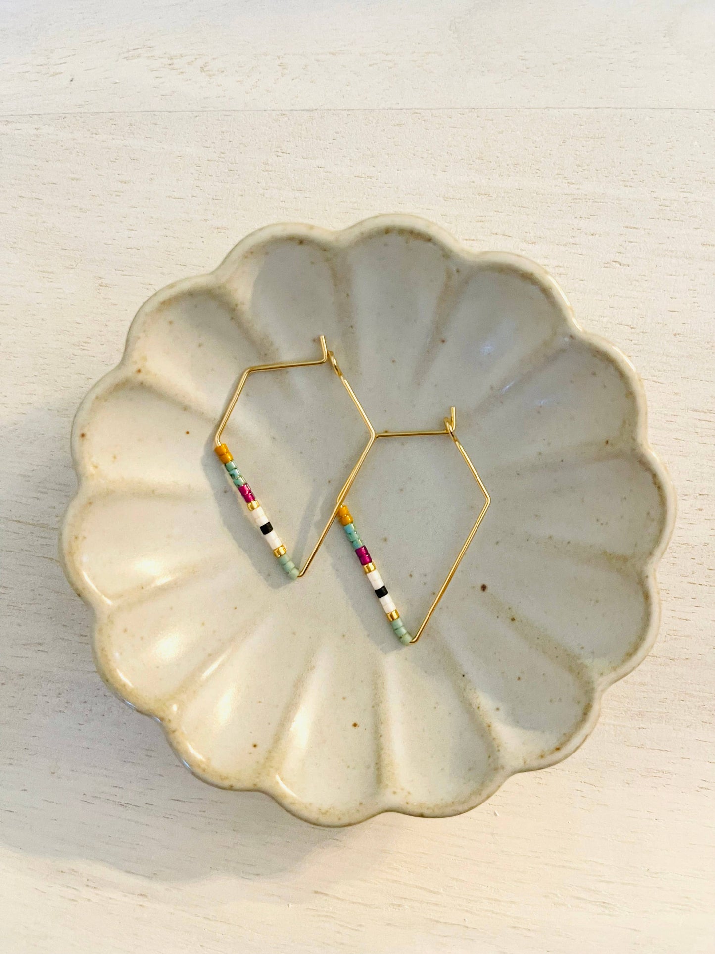 Beaded Hoop Earrings • Napa Valley • Pick Your Size