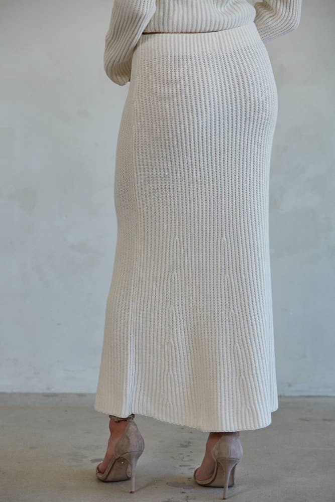 Midi Flare Sweater Skirt • Cream