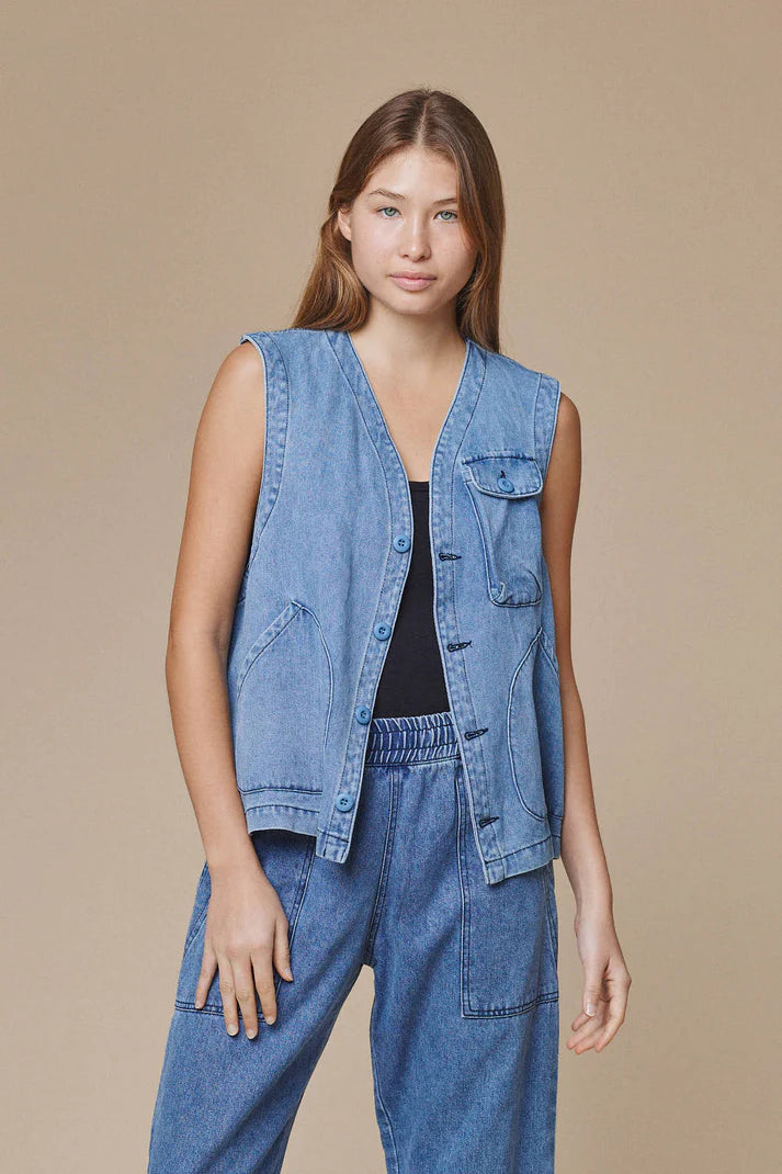 Jungmaven • Falcon Vest • Medium Wash Denim