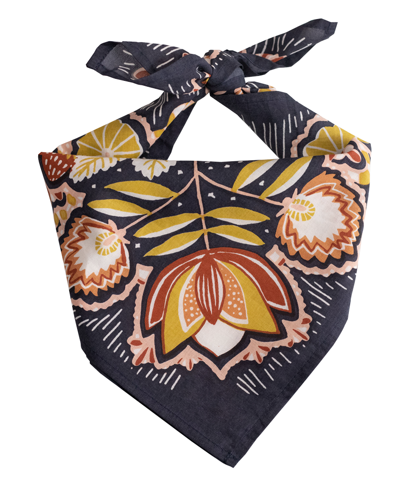 Organic Cotton Bandana Elsie Bandana Navy Blue