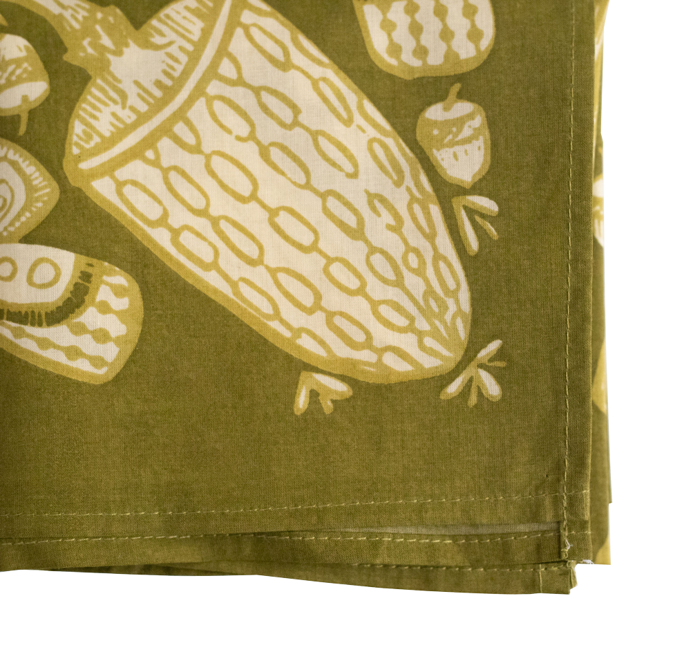 Cotton Bandana • No. 016 Mushrooms • Green