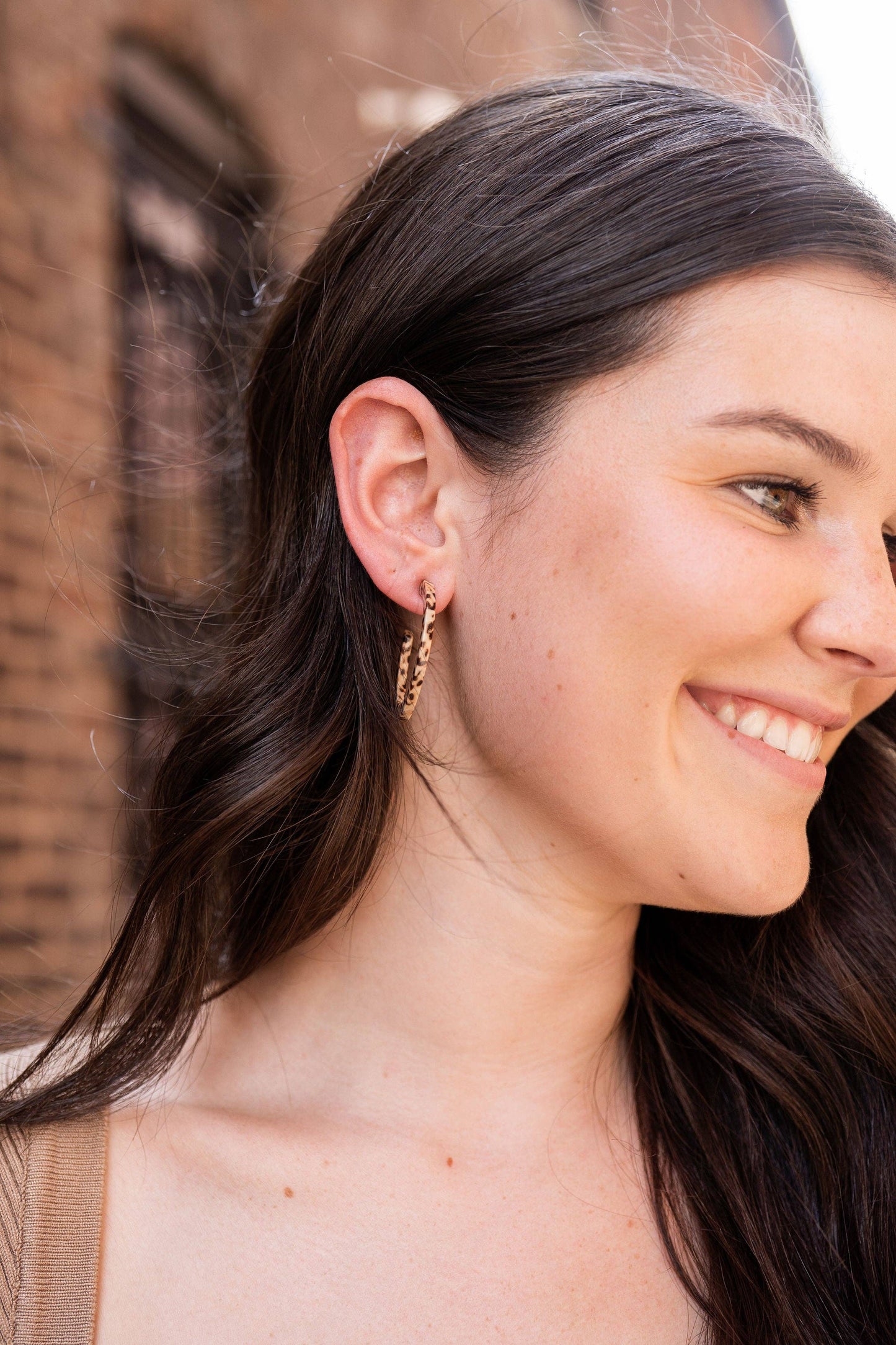 Camy Hoops • Brown Dot