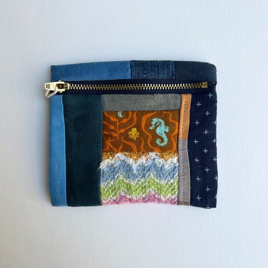 Terra • Handmade Patchwork Pouch • Sea Creatures