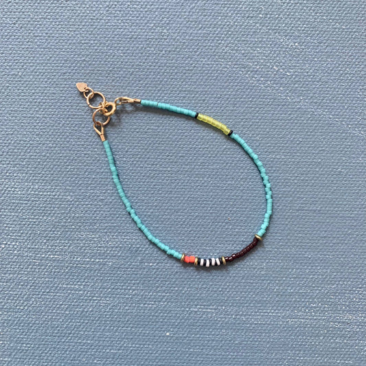 Alice Rice • Thinnest Line Beaded Bracelet • Turquoise
