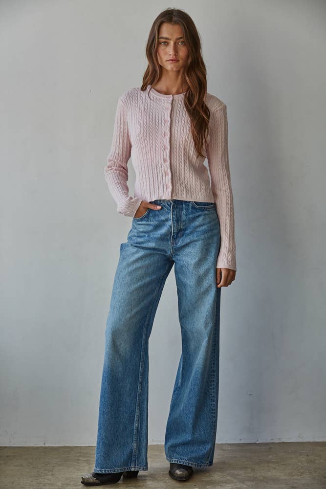 Lightweight Cotton Sweater Top • Ballet Pink