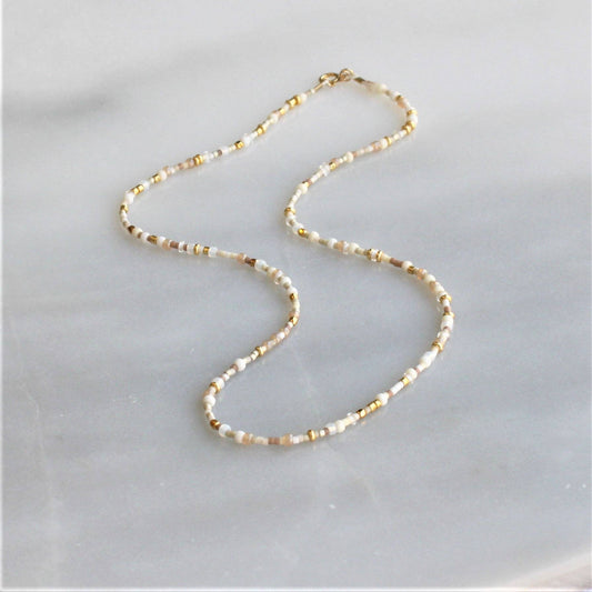 The Silver Wren • Unity Beaded Necklace • White & Gold