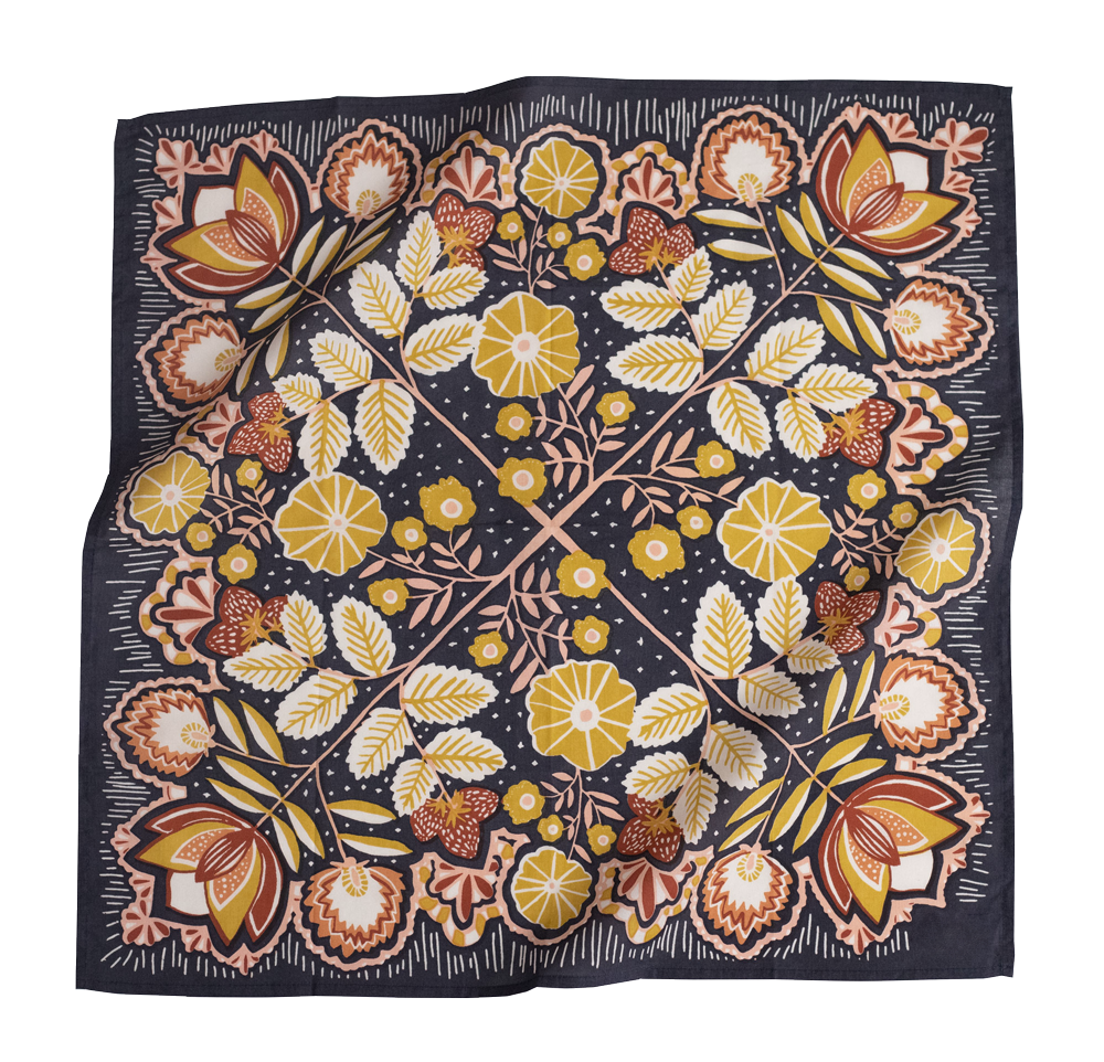 Organic Cotton Bandana Elsie Bandana Navy Blue