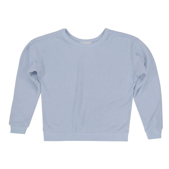 Jungmaven • Crux Cropped Crew French Terry Fleece Sweatshirt • Coastal Blue
