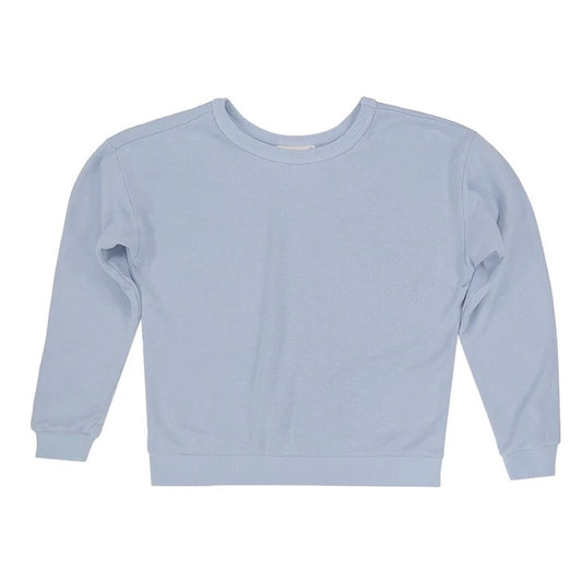 Jungmaven • Crux Cropped Crew French Terry Fleece Sweatshirt • Coastal Blue