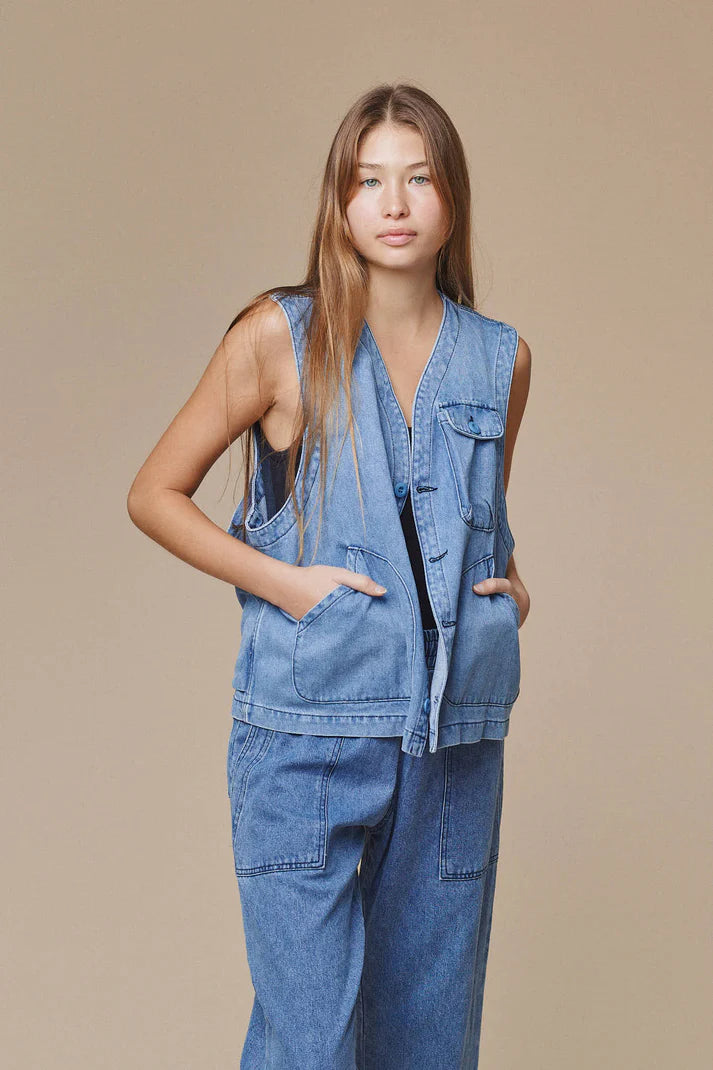 Jungmaven • Falcon Vest • Medium Wash Denim