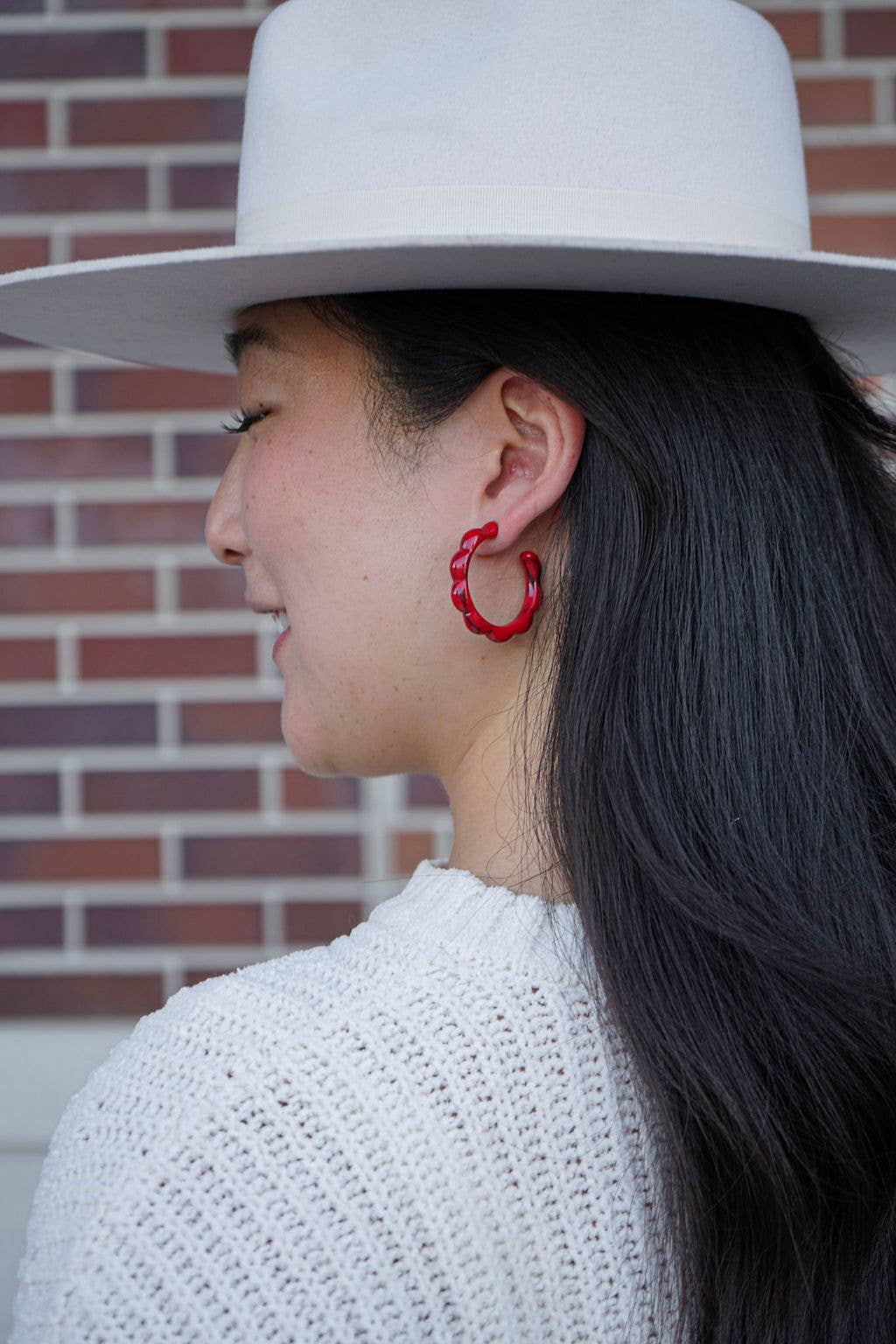 Scarlett Hoops • Crimson Red