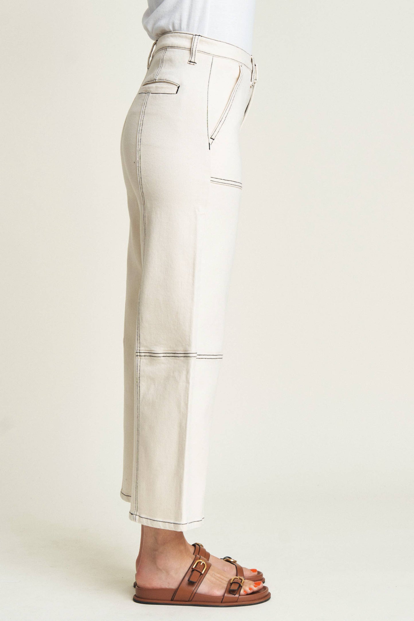 Oliver Logan • Lawson Relaxed Crop Denim • Ecru