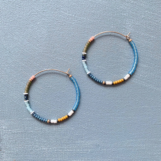 Alice Rice • Colorloop Beaded Hoop Earring • Big • Springwater