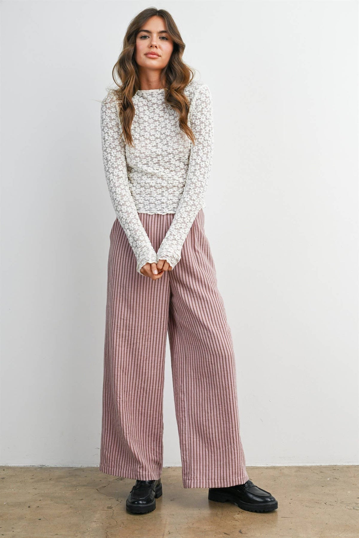 Ivory Textured Long Sleeve Top • Ivory