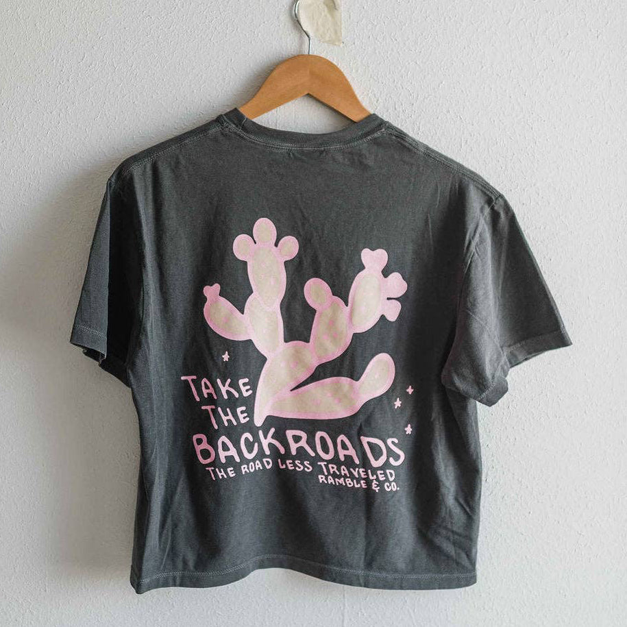 Cotton Tee • Take the Backroads • Charcoal
