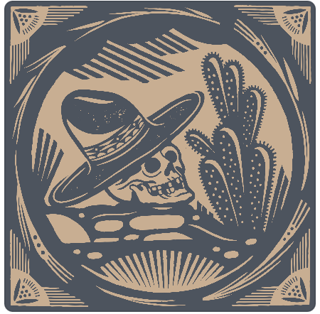 Organic Cotton Bandana El Rito Nights Charcoal & Tan